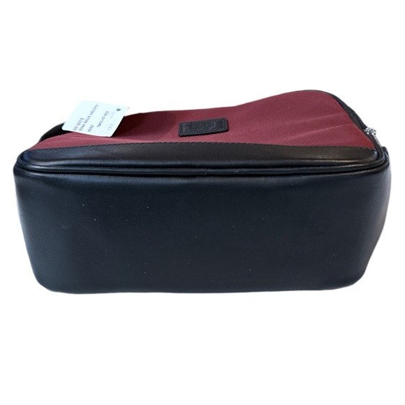 Coach Leatherware Vintage Nylon Toiletry Bag Makeup Case Maroon Black - Picture 5 of 10
